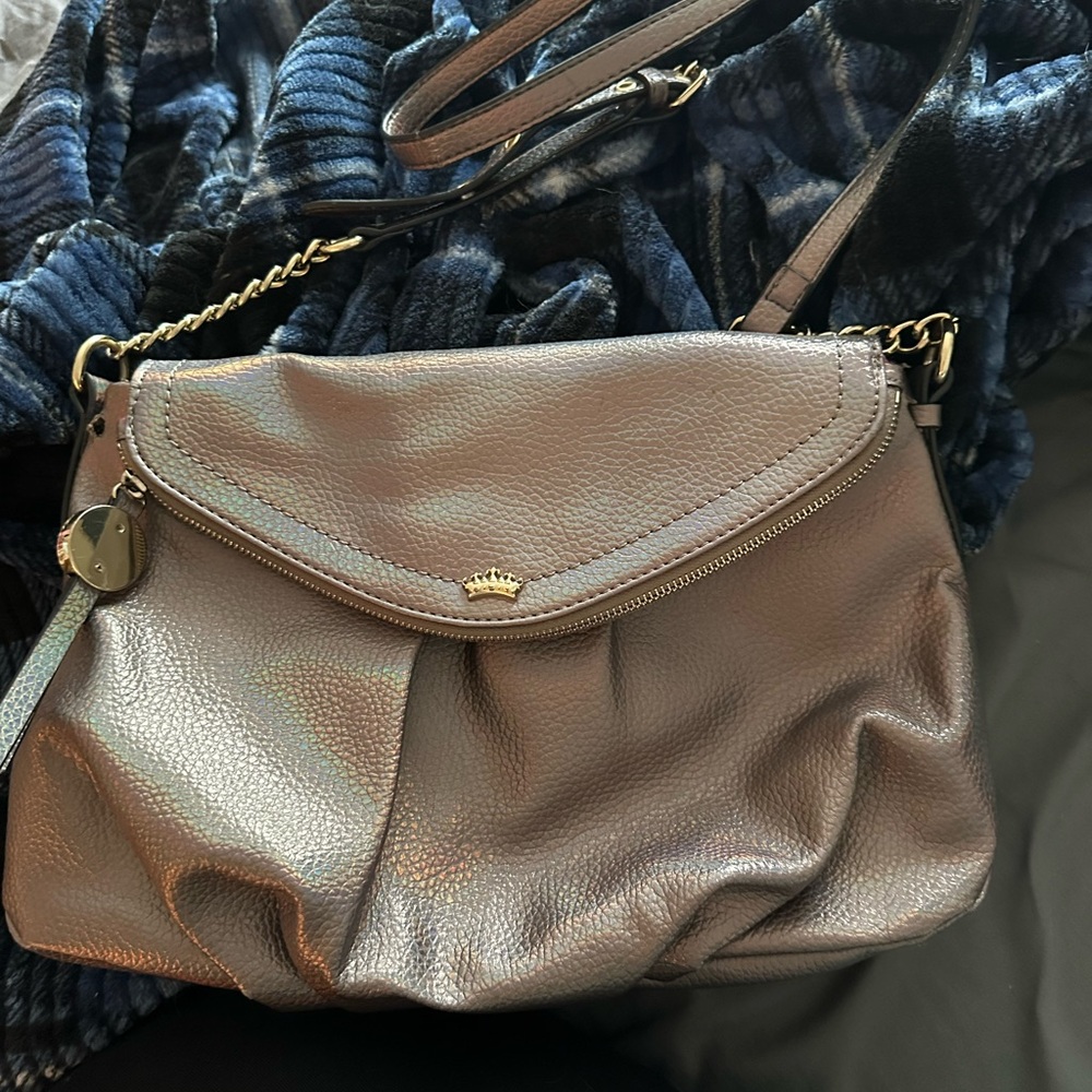 Juicy Couture Y2K Fold Over Metallic Crossbody/Shoulder Bag